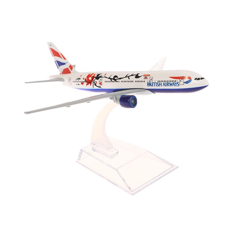 16Cm British Plum Blossom 777 Airliner Alloy Airplane Model Scale 1:400 Metal Airplane Replica Diecast Aircraft Toy For Boys