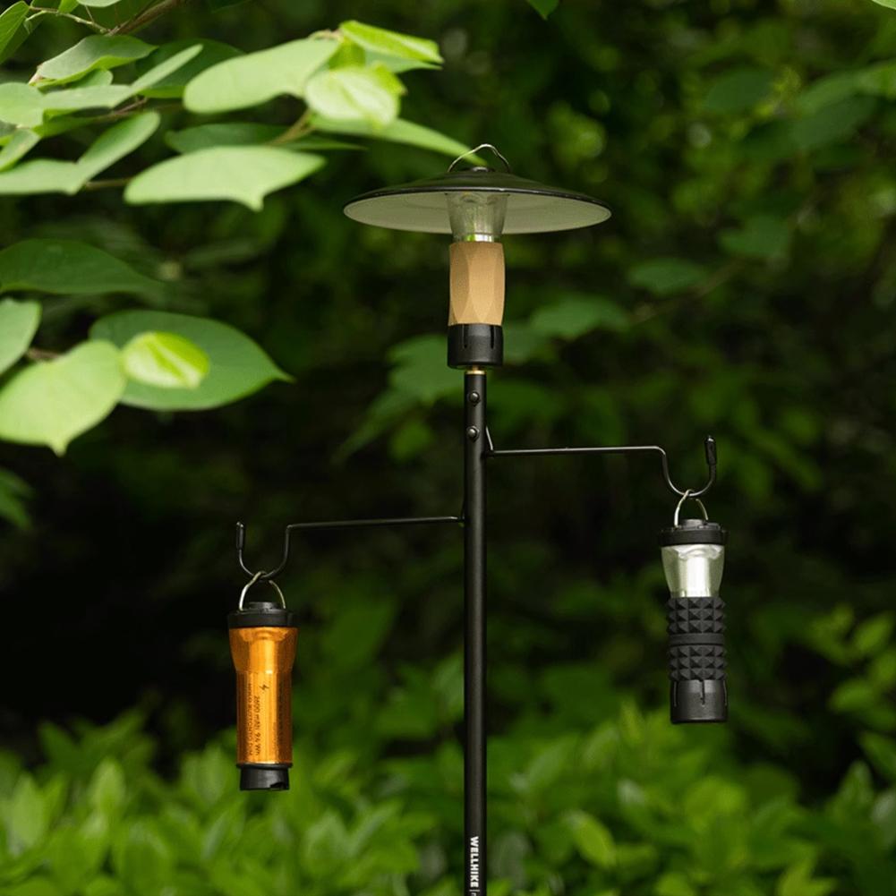 Outdoor Lamp Support Holder Aluminum Alloy Camping Lantern Stand Lamp Pole Bracket Board for Outdoor Hiking Fishing