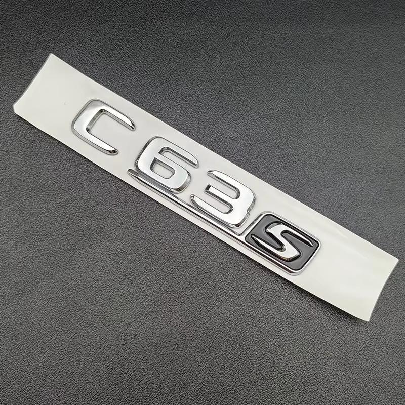 3D ABS Chrome C63S Logo Letters Decal V8 BITURBO Badge Car Trunk Emblem Sticker For Mercedes Benz AMG W205 C205 Auto Accessories NP6