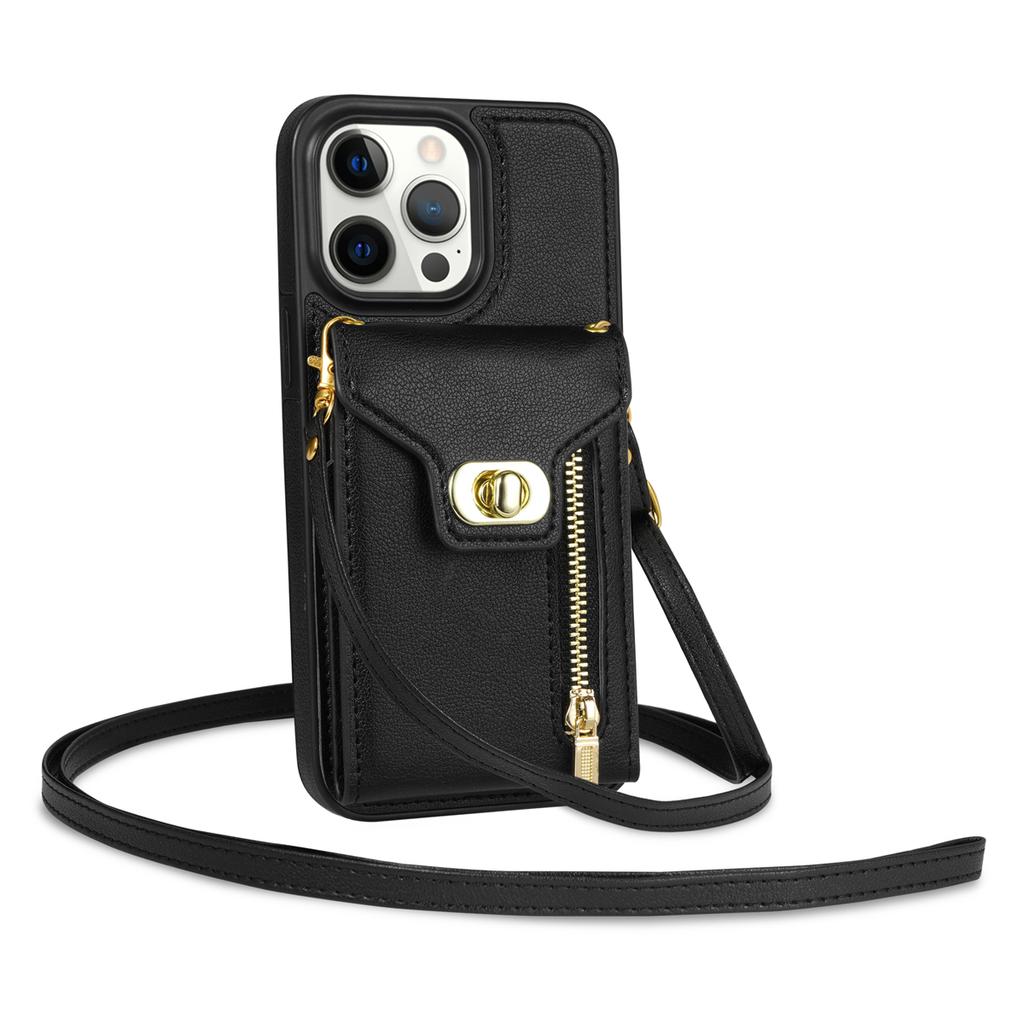 Crossbody Zipper Cards Solt Wallet Leather Case For Iphone 14 PRO MAX 15 13 12 XR XS X 7 8 Plus SE 2026 Lanyard Bag Pocket Cover