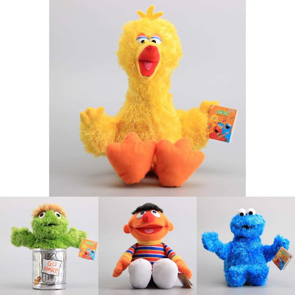 Sesame Street Plush Elmo Zoe Ernie Oscar Cookie Grover Bird Nwt Toys Educational And Engaging Set