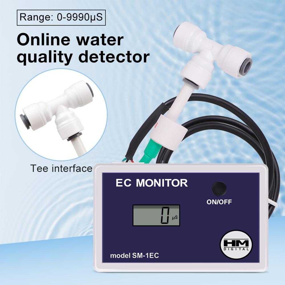 HM Digital EC Meter On-line Single Channel EC Monitor LCD Display Water Quality Tester 0-9990 Detection Water Analyzer for Pool