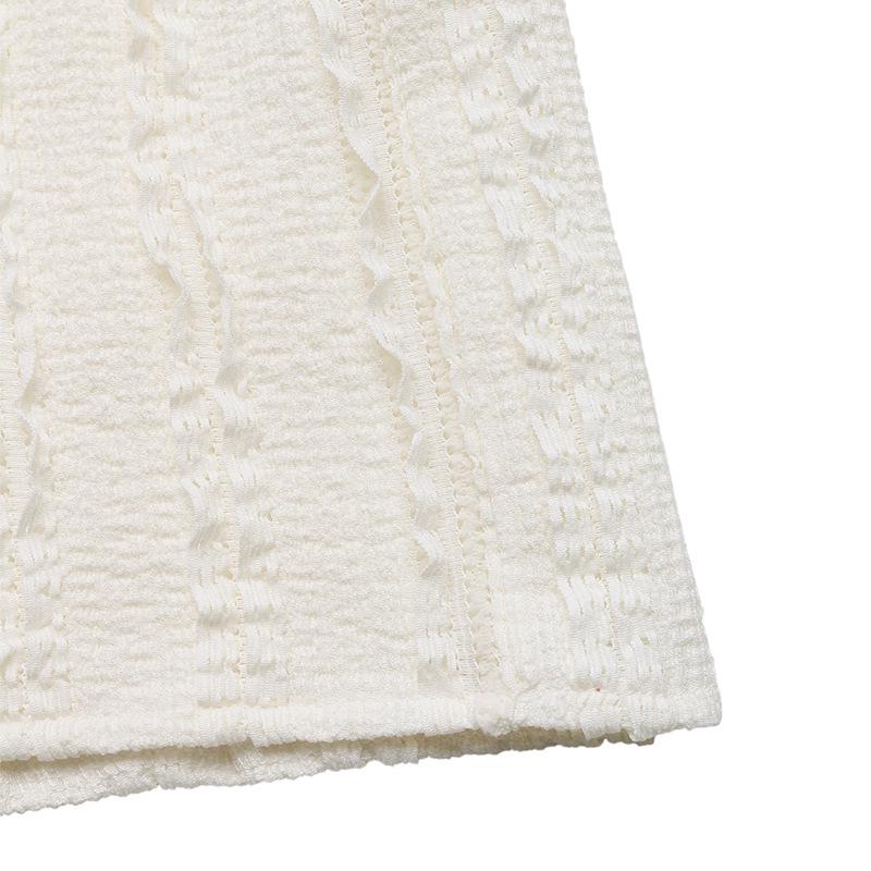 Europäischer & Amerikanischer 2026 Lässiger Urlaubs-Midi-Rock mit Elastischem Bund - Einfarbig, Weiter Saum, Strukturdesign