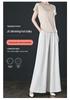 Ice Silk High-Waisted Wide-Leg Pants – Summer Thin, Draping Style for Petite, Middle-Aged Women, Versatile and Casual