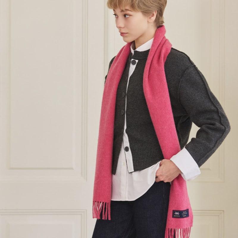 ABRAHAM MOON Merino Wool Muffler 25cm - Pink