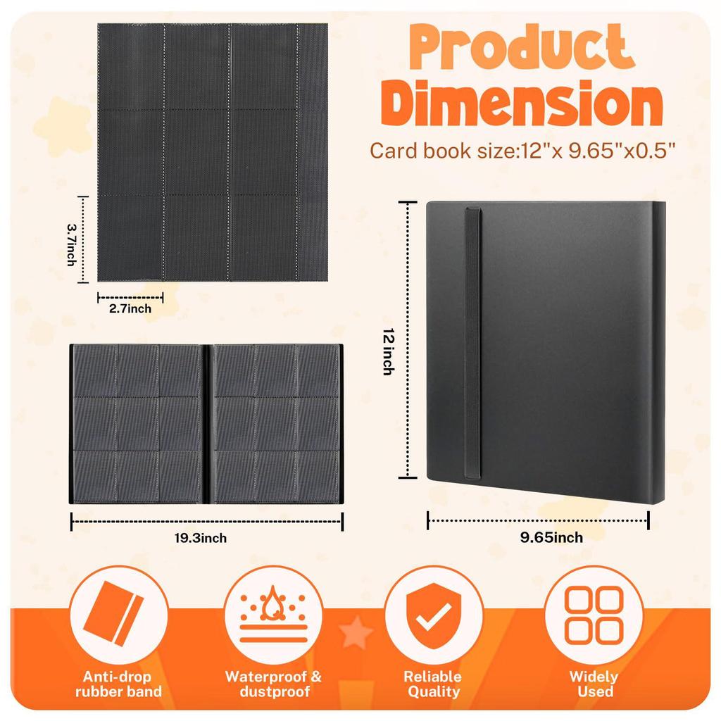 Portable 9-Grid Pocket Monsters Card Album for Trading and Collectible Pokemon Cards