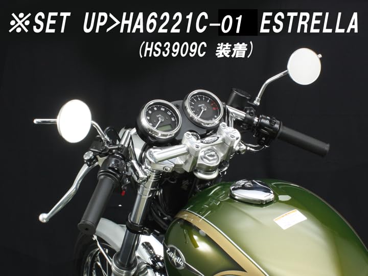 HURRICANE Motorcycle Round Mini 1 M10 Positive Clear Mirror, Piece, Thread, Lens, HA6221C-01