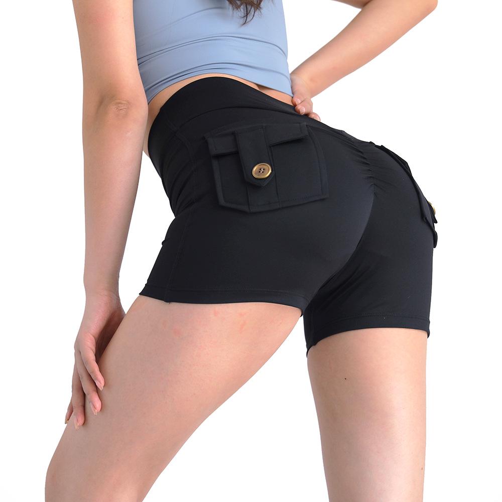 

Жіночі швидковисихаючі шорти для йоги з високою посадкою - Ефект персикової дупи , Відчуття нюд , з кишенею XS (Customized)