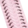 10 Pairs 7-10MM Thick Fluffy False Eyelashes Black Dense Fake Eyelashes DIY Lashes Extension  Party