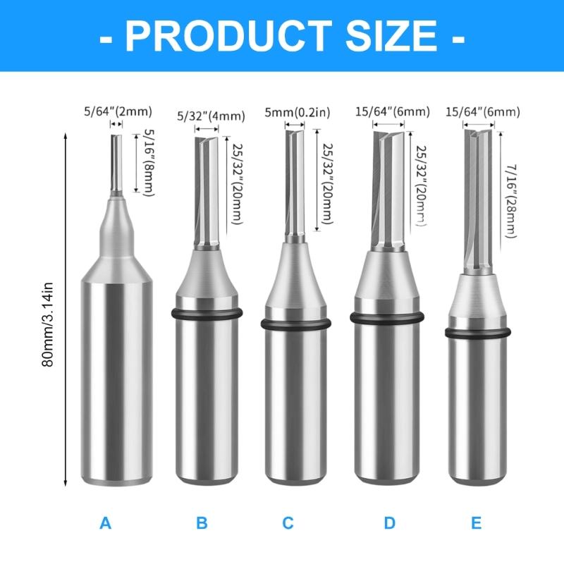 652F Heavy Duty 1/2Inch Shank Straight Cutting Tool For Electric Trimmers and Mill