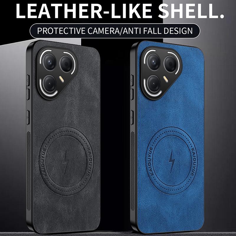 Für Tecno Pova 7 Pro Für Magsafe Mode Leder Stoßfeste Handyhüllen Für Tecno Pova 7 Ultra Magnetische Kabellose Ladehülle