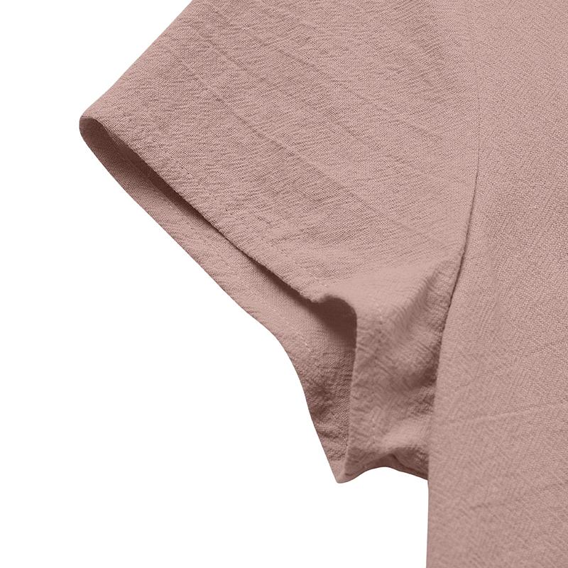 Women's Short Sleeve Round Neck Dress (With Pockets) Loose Casual Solid Color Midi Dress
