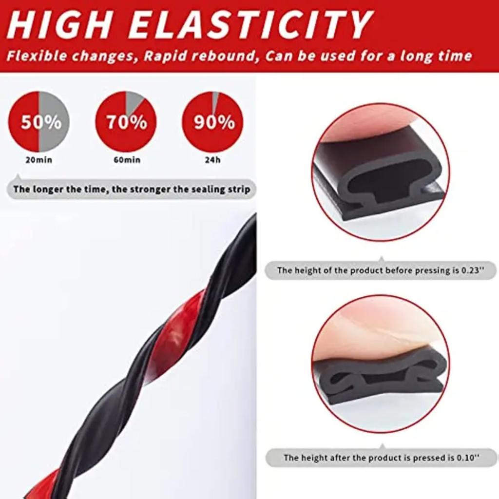 1pc Weather Stripping Door Seal Window And Door Door Seal Strip Soundproofing SelfAdhesive Backing DShape Door Weather Strip