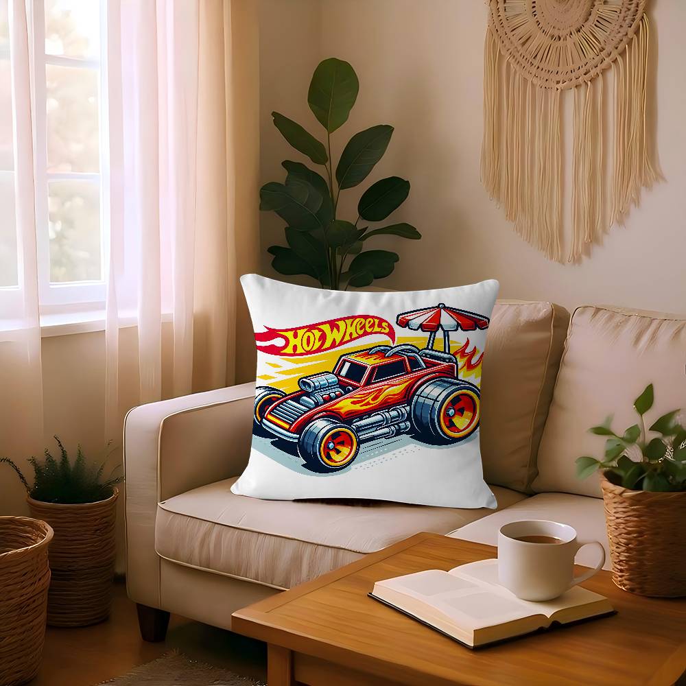 Hot Wheels Pillow Gift Home Office Decoration Bedroom Sofa Car Cushion Cover Case 45x45