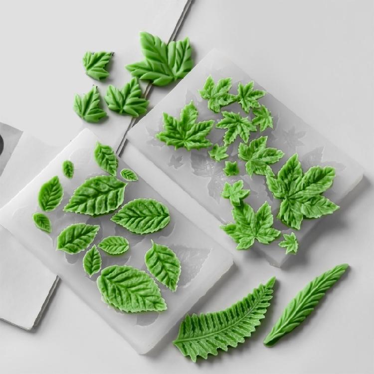 Leaf Silicone Molds Fondant Moulds Cake Moulds Baking Tool for Making Candle Soap Chocolate Candy Handmade Art Craft