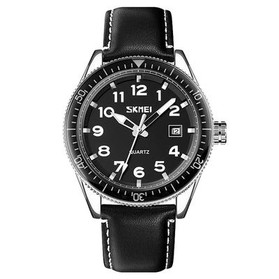 Black Leather Big Simple Luminous Arabic Date Watches for Men Men's Watch, Strap, Face, Design, Waterproof, Analog, Display, Numerals, Display,