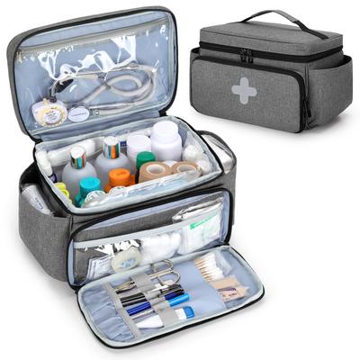 CURMIO First Aid Bag/First Aid Kit for Home, Office, and School (Bag Only) - Gray