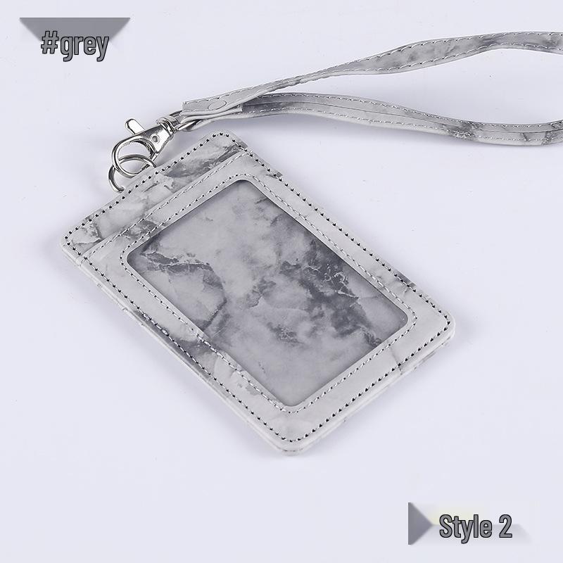 Jinbei Leather ID Card Badge Holder with Lanyard