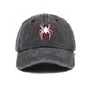 Top Water Washed Old Printed Baseball Cap Adult Versatile Hot Selling Spider Printed Water Washed Old Soft Top Sunshade Baseba