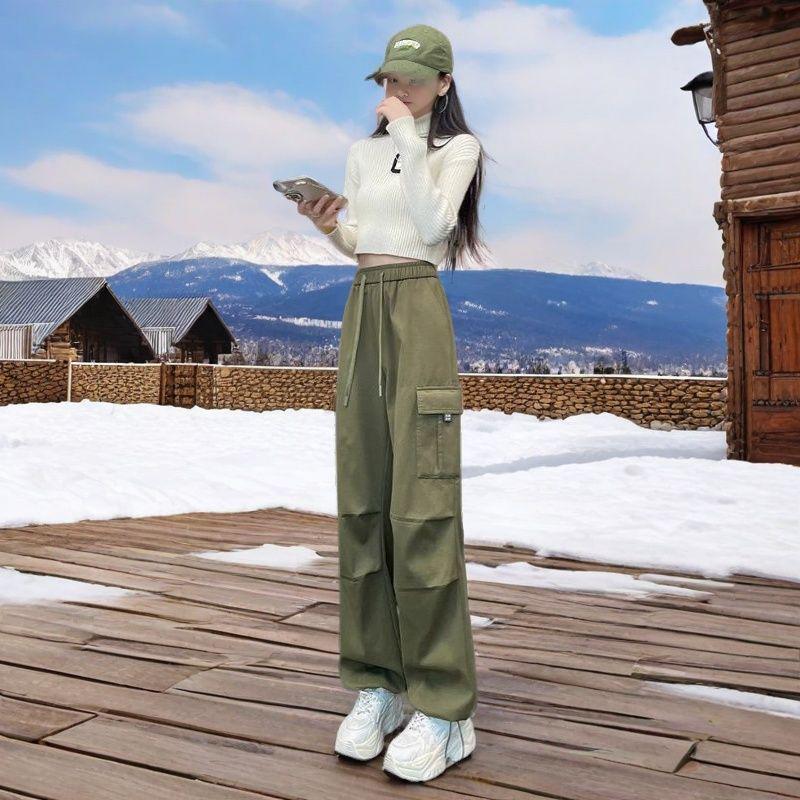 

Women s High-Waisted Black Wide-Leg Workwear Pants - New Style for Outdoor, Cosplay, and Sports S 85-100 kg