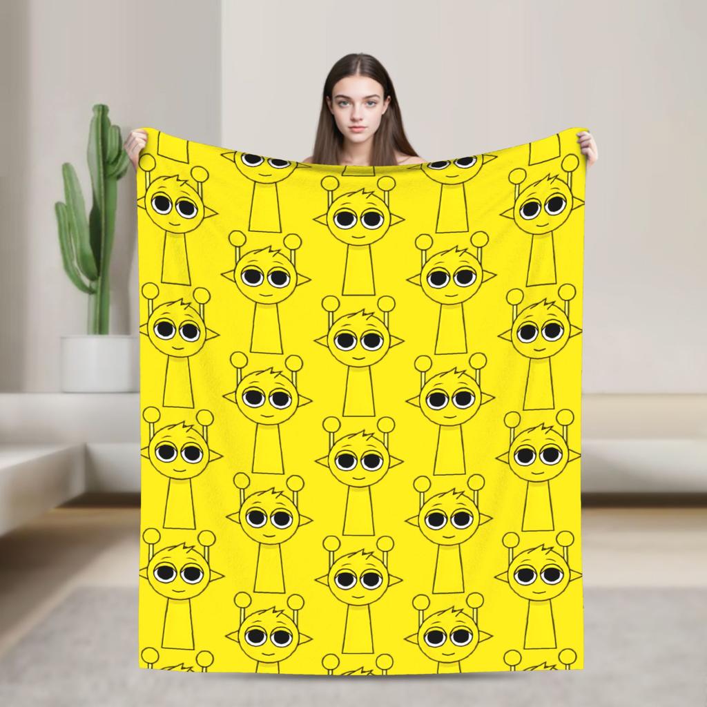 Sprunkis Characters Game Fuzzy Blanket Funny Throw Blankets for Home 125*100cm Rug Piece