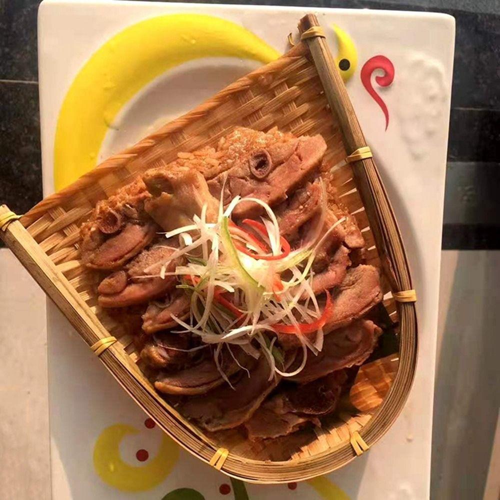 Knitted Trendy Handmade Tasteless Bamboo Basket Vegetable Storage Tray Kitchen Supplies Dustpans