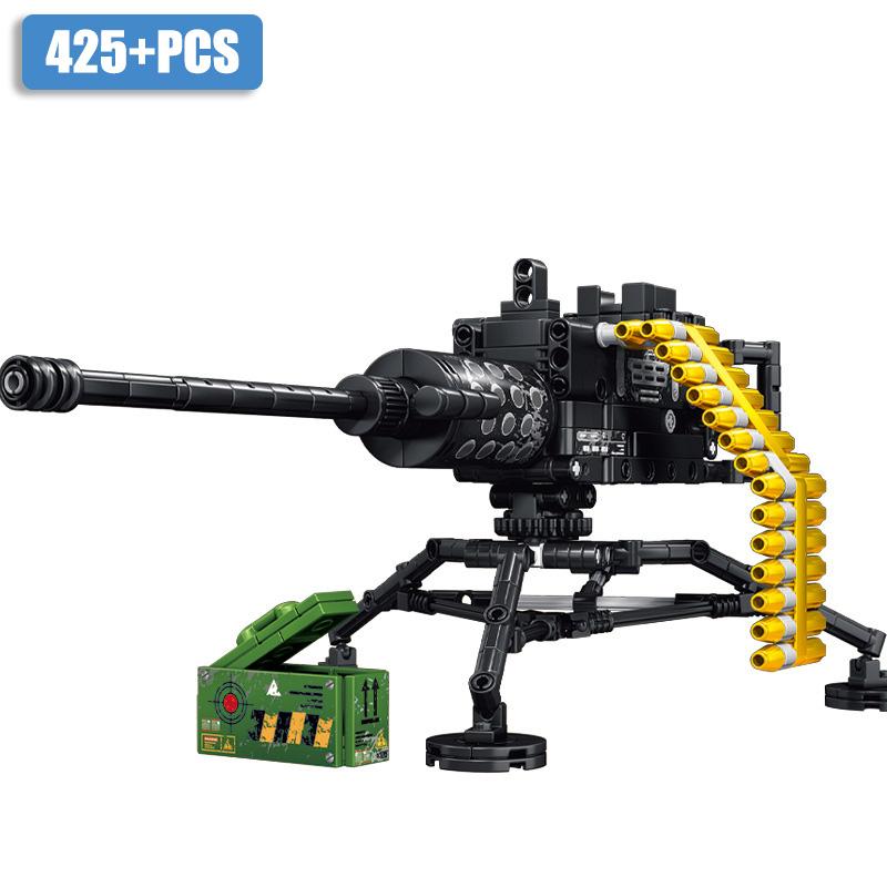 Military MOC M2 Machine Gun Sniper Rifle K98 MP5 AK47 M4A1 Gatling Gun Building Blocks DIY UZI Weapon Bricks Toys For Kids Gifts