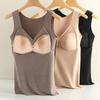 Women's Seamless Heated Fleece Vest with Integrated Chest Pad for Autumn and Winter