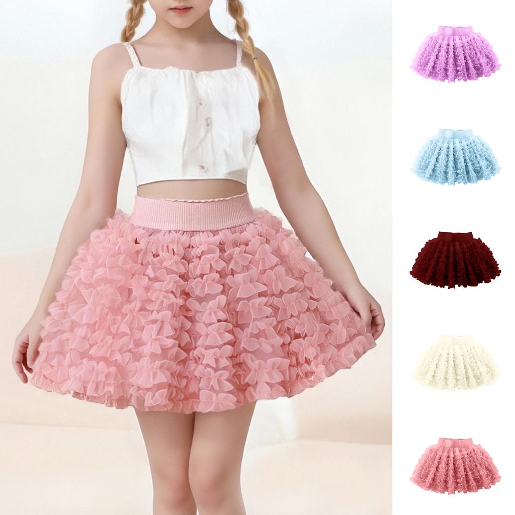 Summer Kids And Girl's Mesh Half Body Skirt
