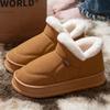 Women Winter Snow Boots Fleece Lined Thick Sole Warm Outdoor Cold Resistant Large Size