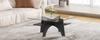 Modern Square Side Table Made of Safety Glass - 80 cm Side Length. Table Legs Made of MDF with Black Wood Look. Ideal for Dining Room, Office etc.