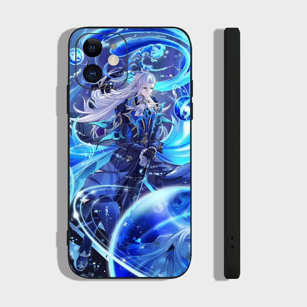 Genshin Impact Neuvillette Phone Case For IPhone 17 Air 16 15 14 13 Pro Max 11 12 Black Silicone Cover