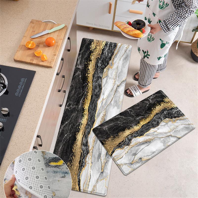 Kolorowy abstrakcyjny marmurowy dywanik aksamitna mata kuchenna i dywanik mata łazienkowa dywanik nocny Ins stylowa modna dekoracja różowy niebieski zielony czarny