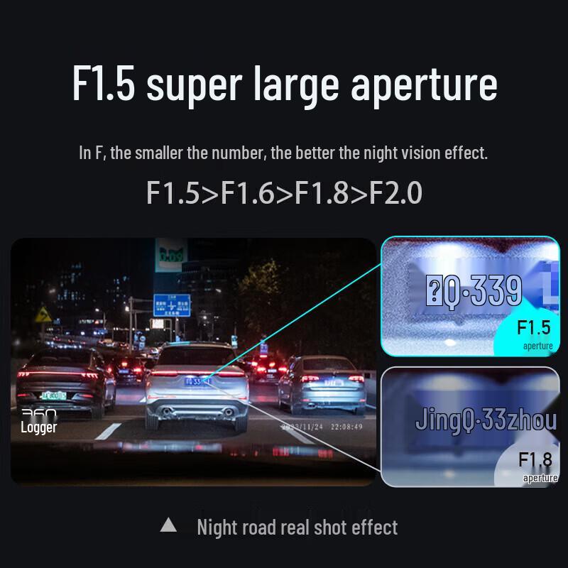 360 G300plus 2K Ultra HD Dash Cam with Blacklight Night Vision (CN version)