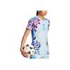 adidas Spain Away Color Block Striped Breathable Short Sleeve Football Shirt Women Tops Glowing-Blue HT4315