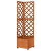 Vidaxl Corner Garden Planter with Trellis, 40X40X150 Cm, Fir