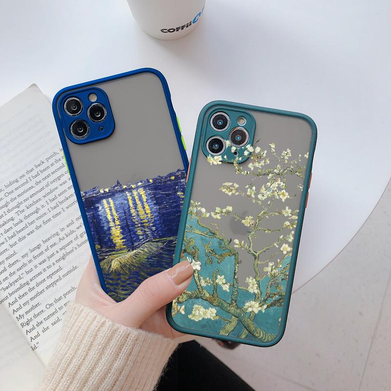 

Чехол для iPhone 11 12 13 14 Pro Max Mini X Xr Xs 7 8 Plus Se 2020, чехлы для телефонов с рисунком Ван Гога, масляная живопись, противоударные чехлы