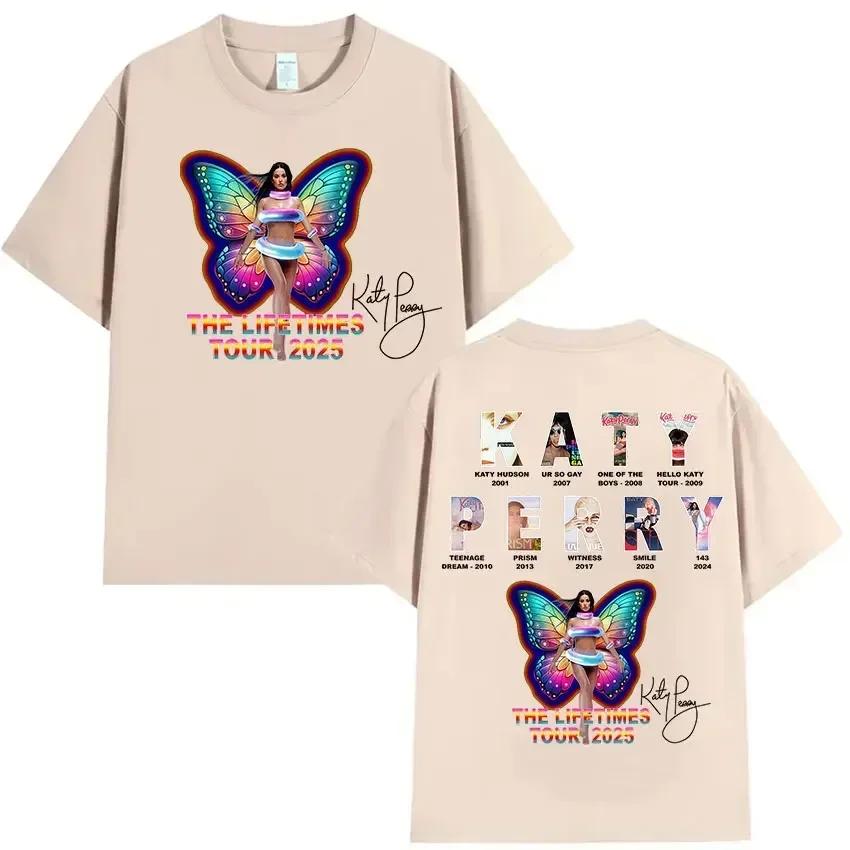 Katy Perry The Lifetimes Tour 2025 Merch T Shirt Unisex Wounisex Fashion Aesthetic Clothing Tshirts Vintage Oversized Cotton Tshirt