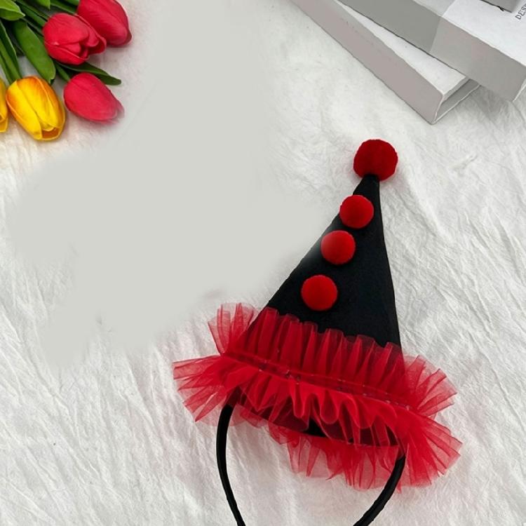 Cheerful Mini Party Clown Hat Headband with Wide Frame for Finishing Party Costumes without a Full-Size Hat Accessory