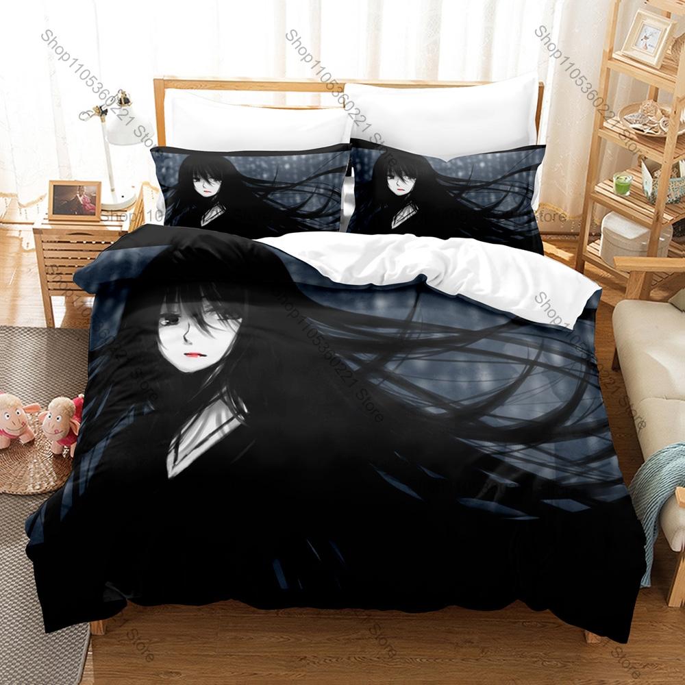 Fatal Frame Zero Series Camera Obscura Wisteria Ghost HD Print Bedding Set Duvet Cover + 2 Pillowcases Horror Game Room Decor