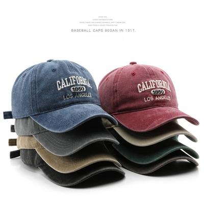 Cotton Retro Vintage Baseball Cap Men Women Denim Embroidered Letters Hat Cotton Soft Top Caps Casual Retro Unisex Hats