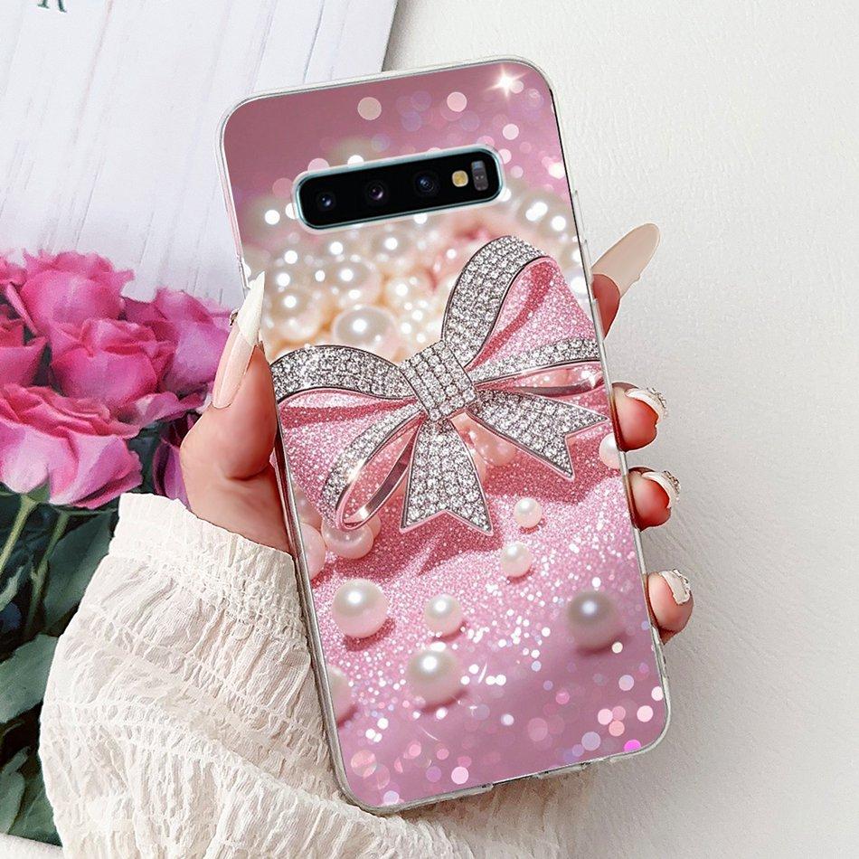 Per Samsung Galaxy S10+ S10 S10e Elegante Custodia per Telefono con Motivo Floreale e Farfalle Per Samsung S10e S10 Plus S 10 4G Custodie Morbide in Silicone TPU