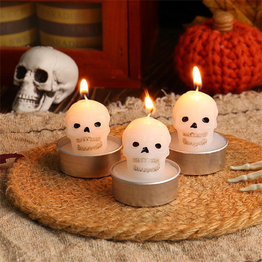 Halloween Candle Decorations Festival Party Layout Funny Pumpkins Skulls Small Candle Photo Props Candle
