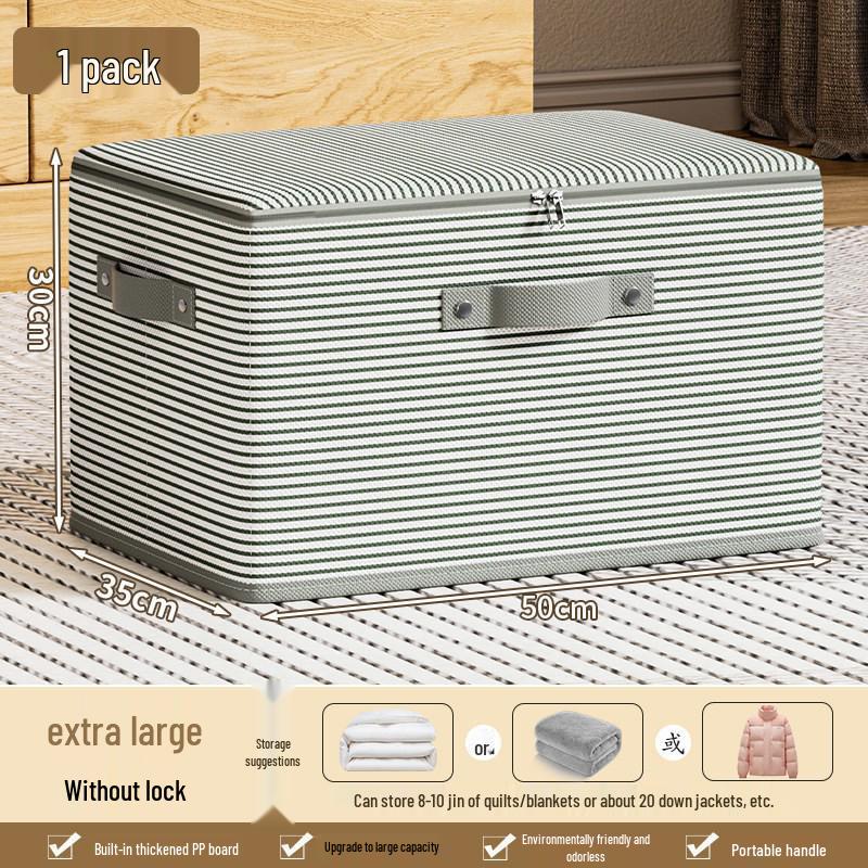 Large Foldable Zippered Storage Box for Clothes