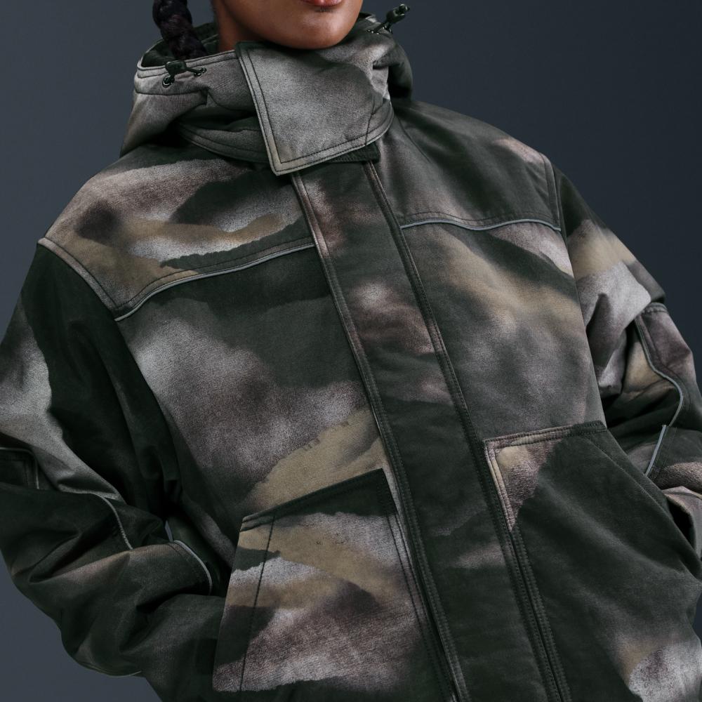 Nike X Stussy Odnímatelná kapuce Funkční minimalistická maskáčová bunda s dlouhým rukávem Unisex bunda HQ8521-900