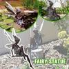 Statue eines sitzenden Engels mit Flügeln, Gartendekoration