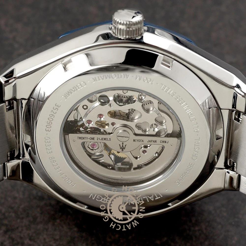 Maserati Stile Blue Stainless Steel Gents Skeleton Automatic Watch R8823142004