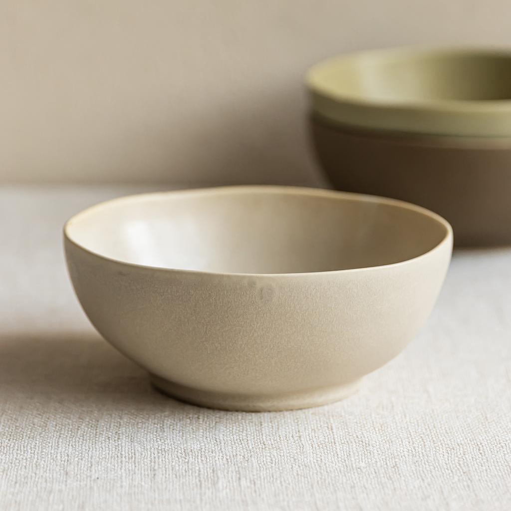 Matte Ceramic Salad Bowl Household Beautiful Rice Bowl Tableware Round Vegetable Bowl Restaurant Hotel Noodle Bowl