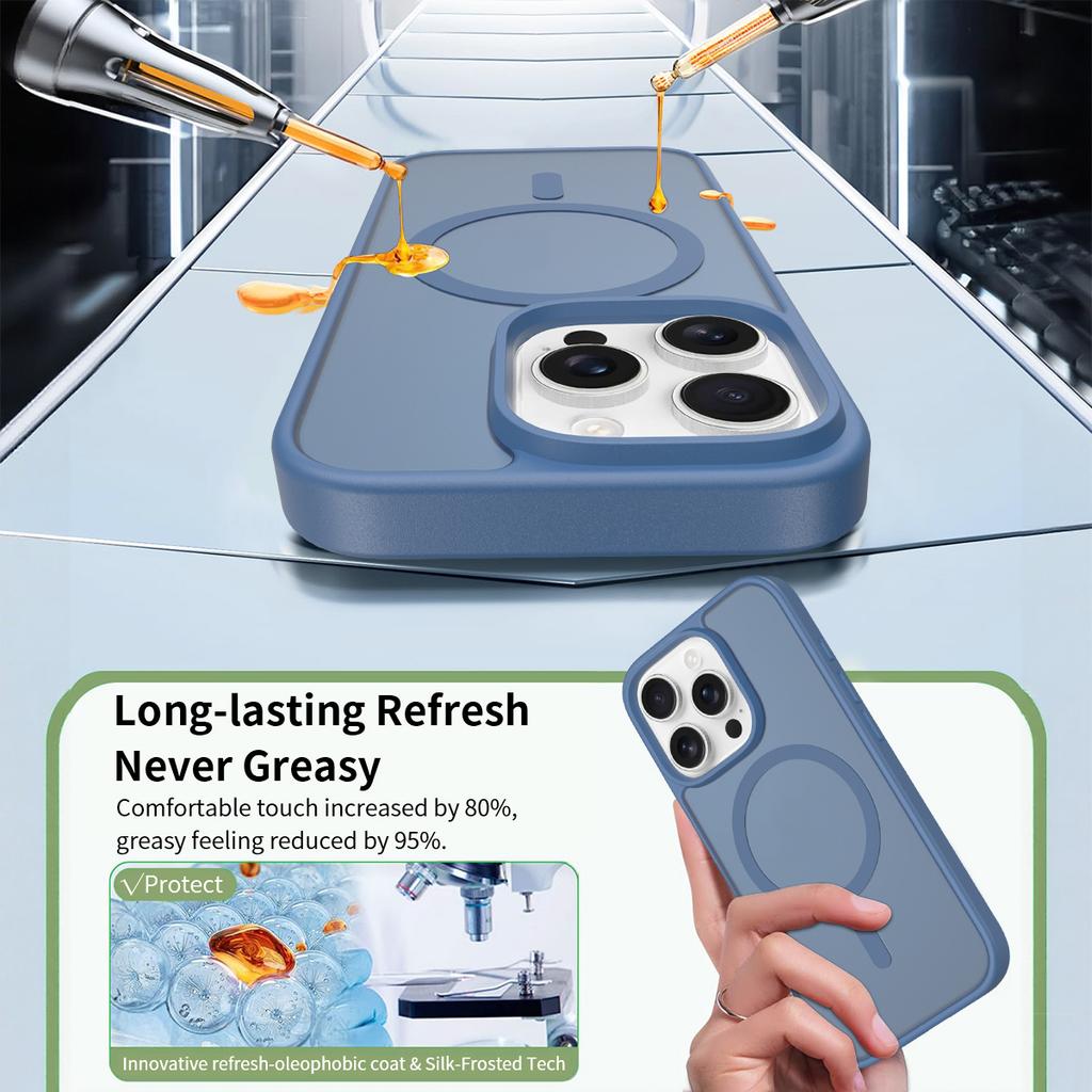 Matte Magnetic Case for Magsafe iPhone Air 17E 17 E 16E 16 Pro Max 15 Plus 14 13 12 Mag Safe Frosted Translucent Silky Touch Anti-stain Phone Cover