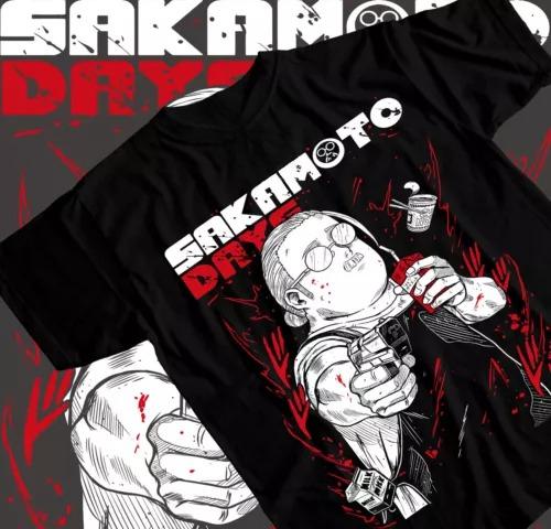 

Sakamoto Days Japanese Anime Cotton Pattern Printed Short Sleeve T-shirt Retro Men Women Kids Casual Loose Streetwear Top Tees S